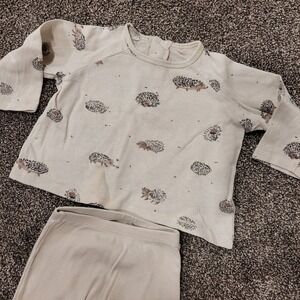 Play Up Baby Organic Cotton Hedgehog Print Long Sleeve Top & Pants Set 6M